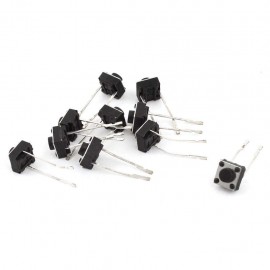 25 Pieces 6 x 6 mm SMD PCB Mount Tactile Push Button Switch 2 Pin DIP for Electrical DIY Projects (Black)