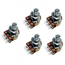 ZYME® pack of 5 100K ohm A100,B100 dual potentiometer, variable resistor