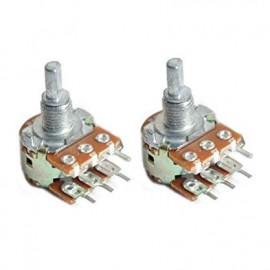 ZYME® 2pcs 100K Ohm Potentiometer Pot Variable Resistor 6 Pins Split Shaft Rotary Linear Dual Taper Audio B Type, Volume Control Potentiometer B100K